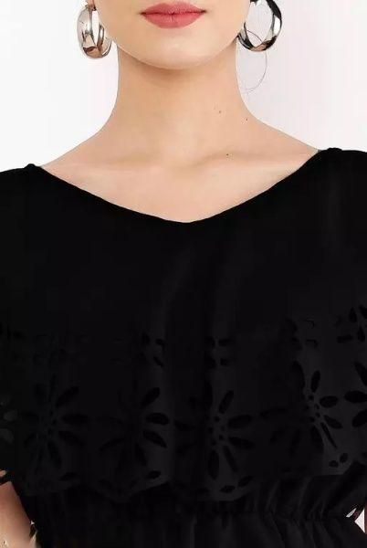 Oceanista Women's V-Neck Top Black