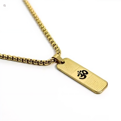 OM Necklace for Men with Premium 24K Gold plating