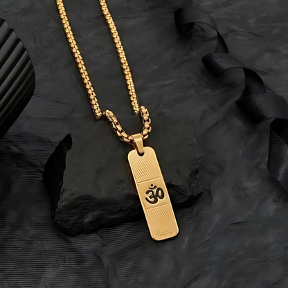 OM Necklace for Men with Premium 24K Gold plating