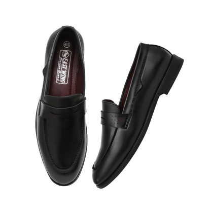 EAST WING Formal Shoes, Textured, Lightweight, Comfort Insole, Contrast Sole,Black Sneakers