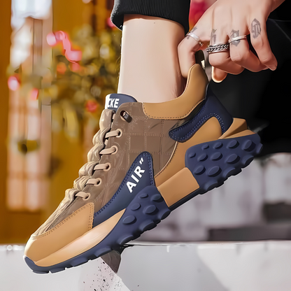 AIR,Textured, Lightweight, Comfort Insole, Contrast Sole, Lace-Up Light  Sneakers