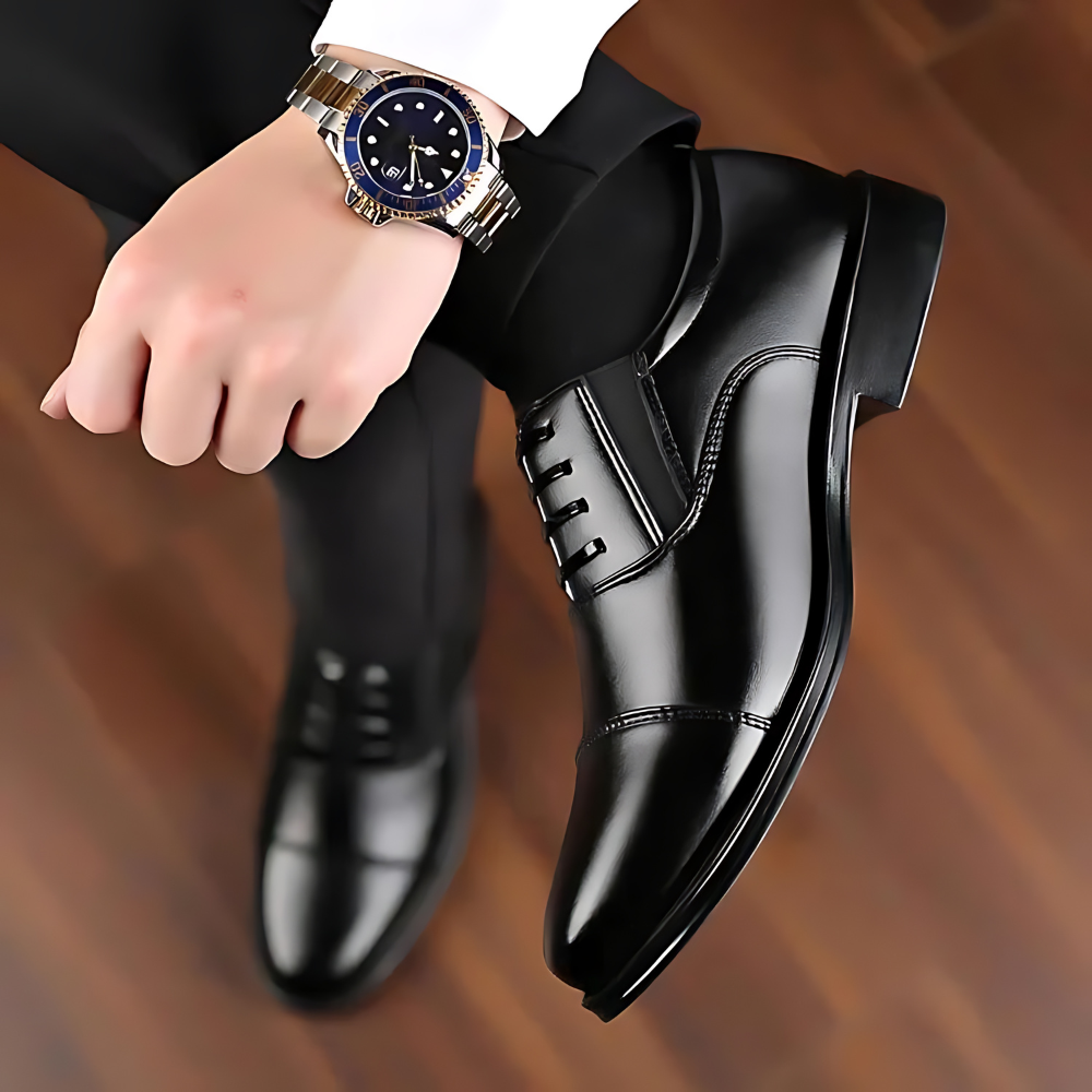 SMART Formal Shoes, Lightweight, Comfort Insole, Contrast Sole, Black Sneakers