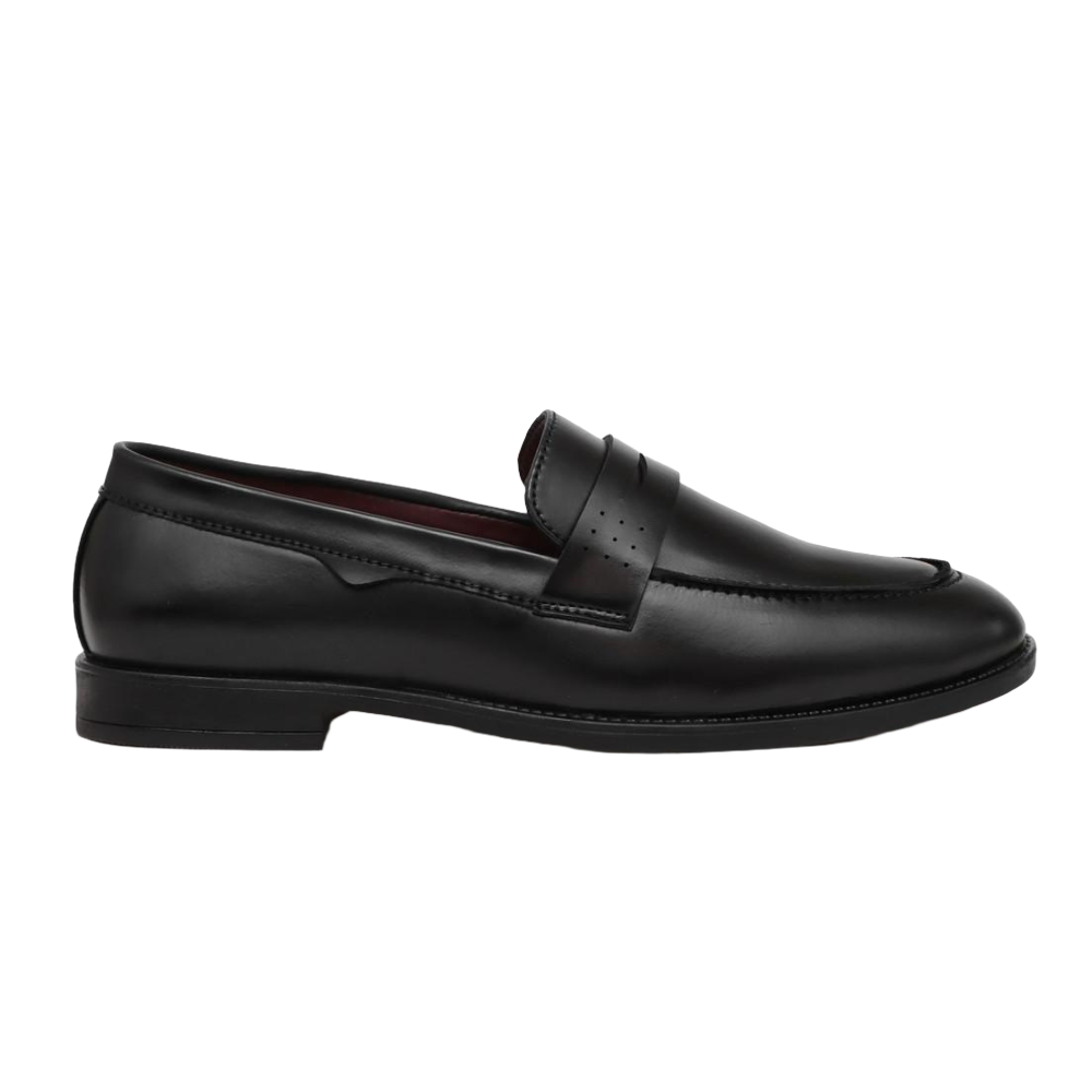 EAST WING Formal Shoes, Textured, Lightweight, Comfort Insole, Contrast Sole,Black Sneakers