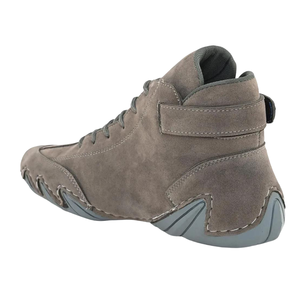 BOLLERO Italian Handmade Velcro High Boots, Waterproof, Non-Slip, Breathable, Outdoor Casual Brown Sneakers